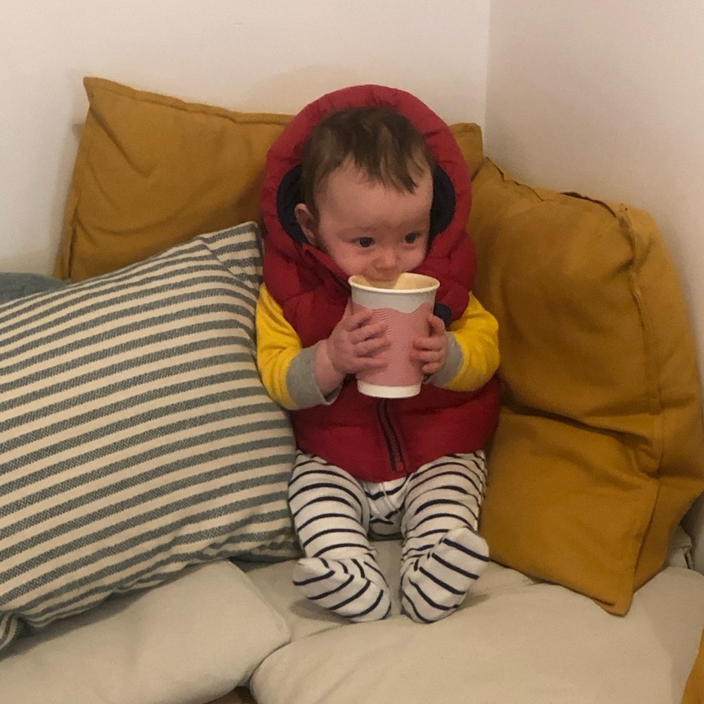 GAP red puffer vest- Size 6-12 mos